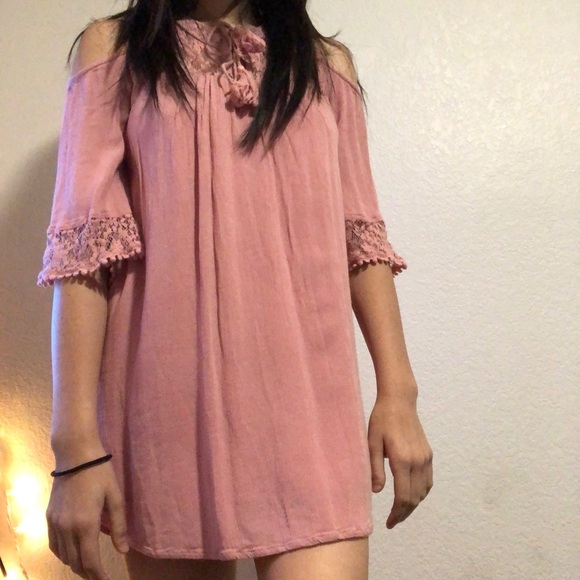 pink boho dress short